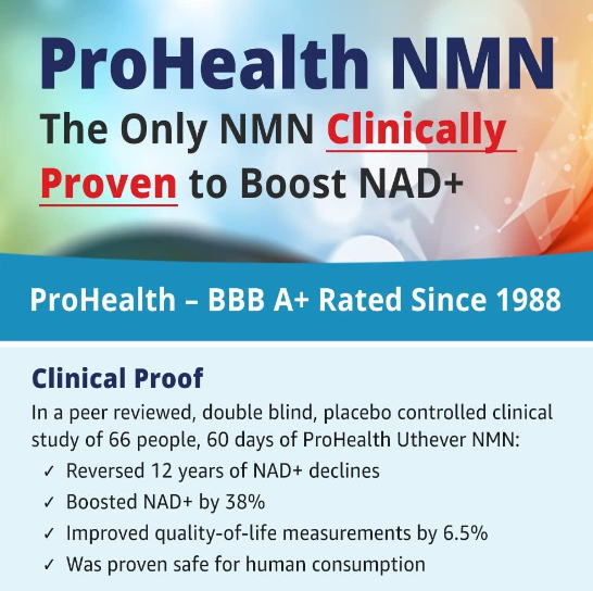 ProHealth 唯一經臨床證明可促進 NAD+ 的 NMN 品牌 – ProHealth-Asia 專門店