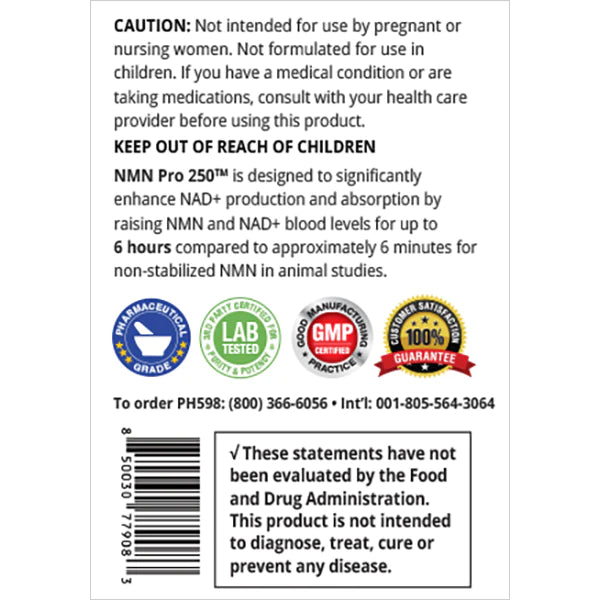 NMN 牌子 | ProHealth NMN PRO 250mg | NMN 年齡 label