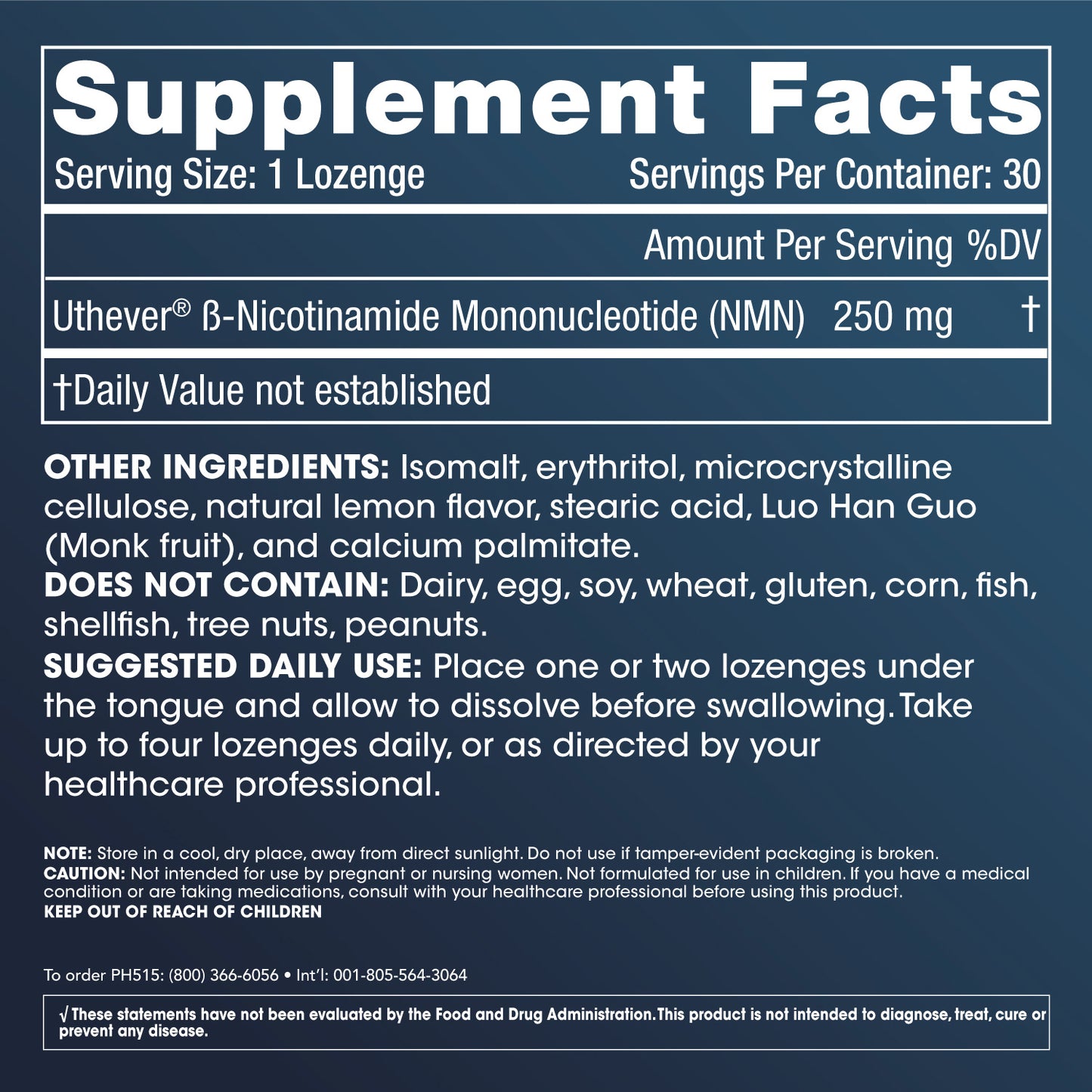 NMN 牌子 | ProHealth NMN PRO LOZENGES | NMN 濃度 label