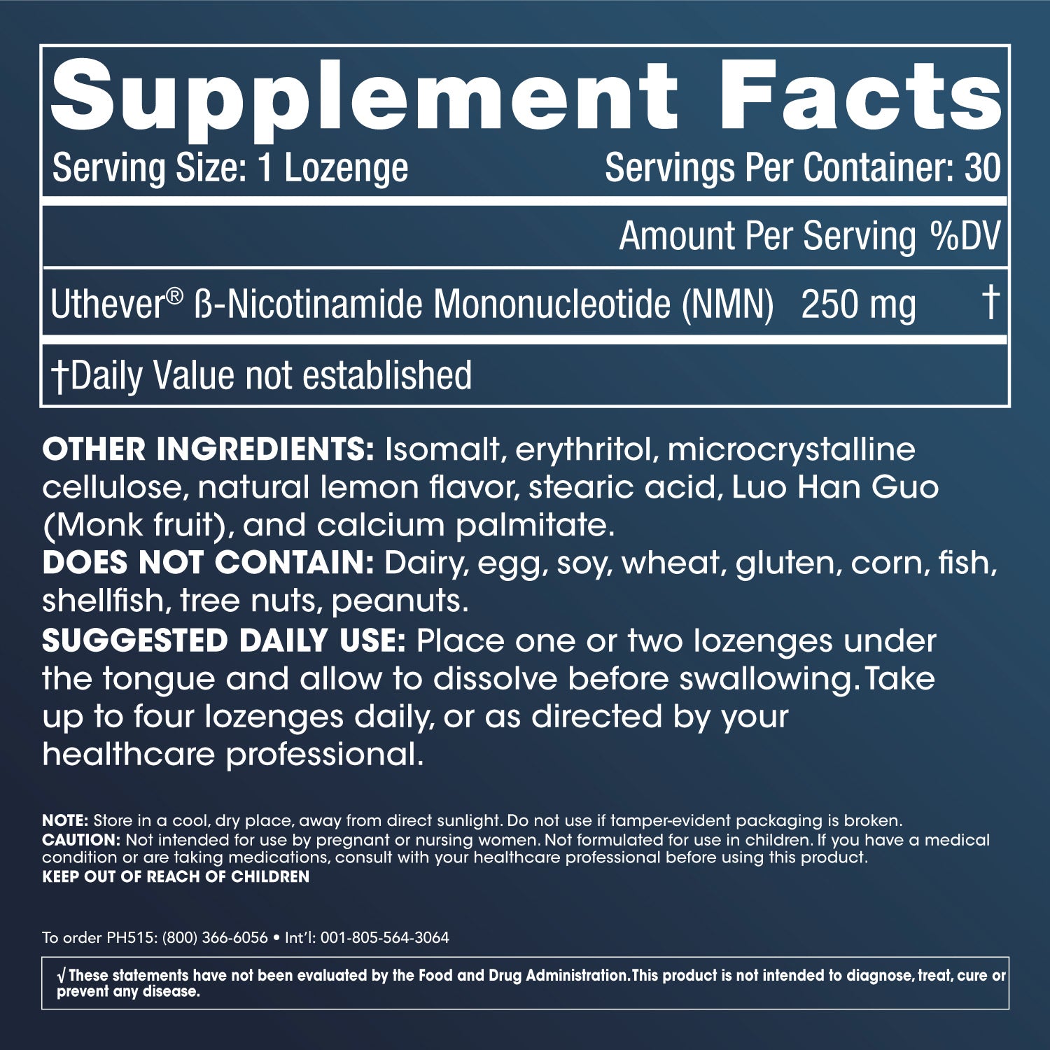 NMN 牌子 | ProHealth NMN PRO LOZENGES | NMN 濃度 label